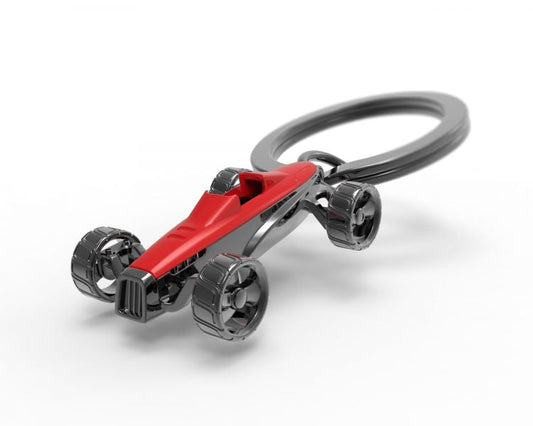 porte cles voiture de course retro rouge metalmorphose