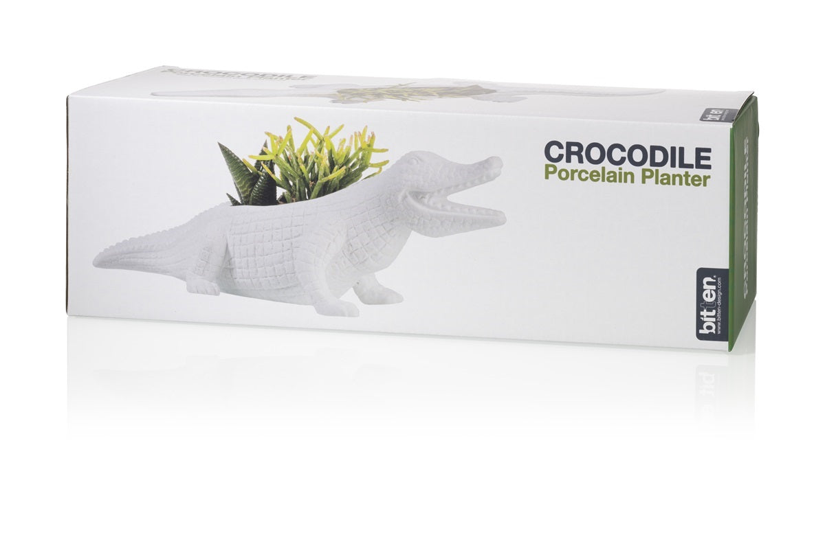 pot de fleur crocodile bitten