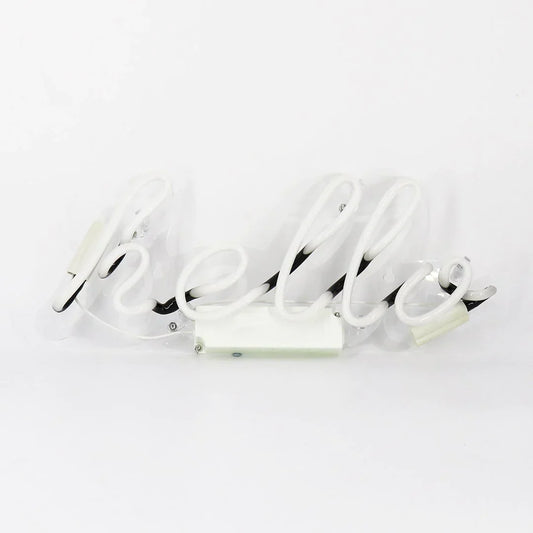 wall neon hello blue