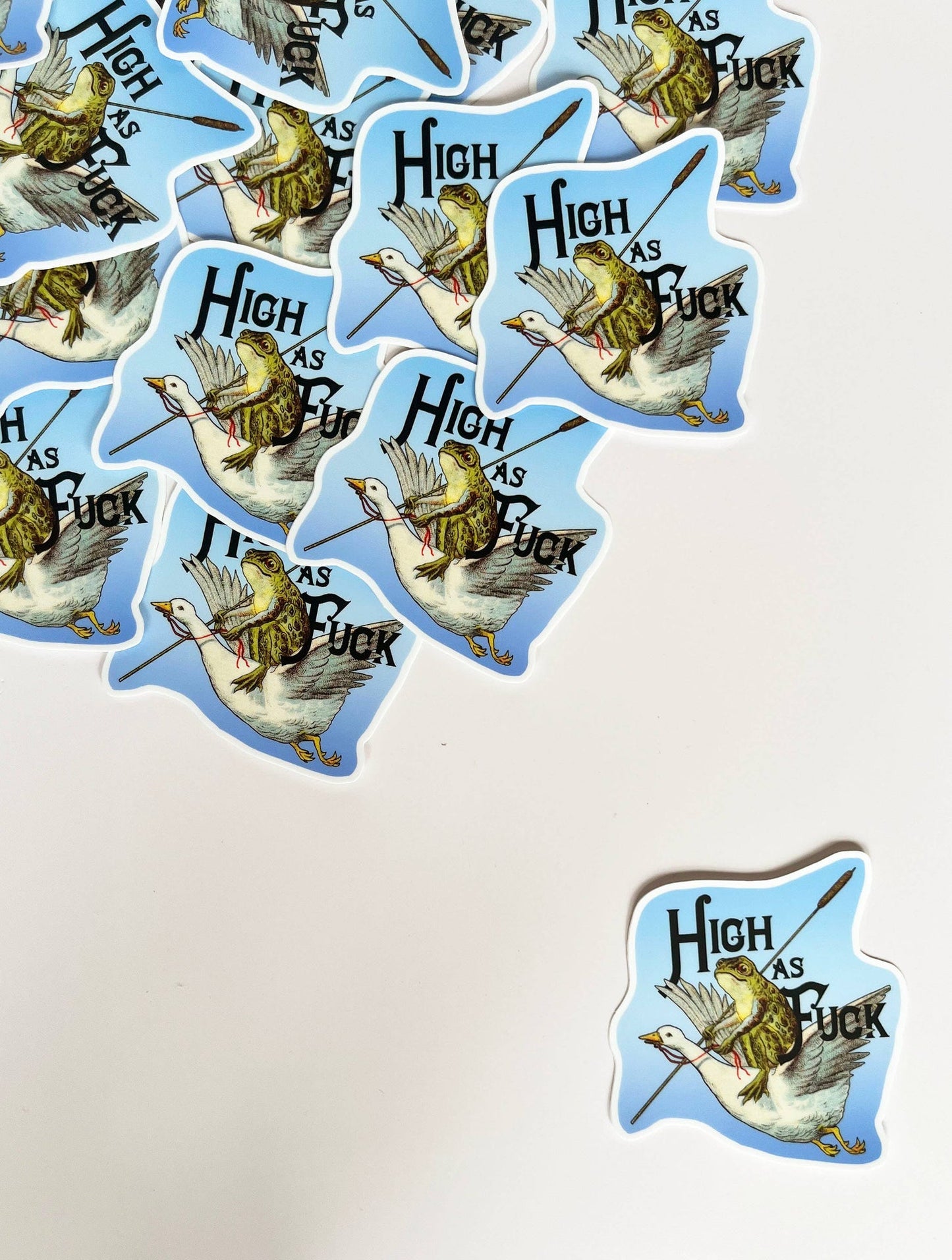 Frog with Goose "High as Fuck" Sticker