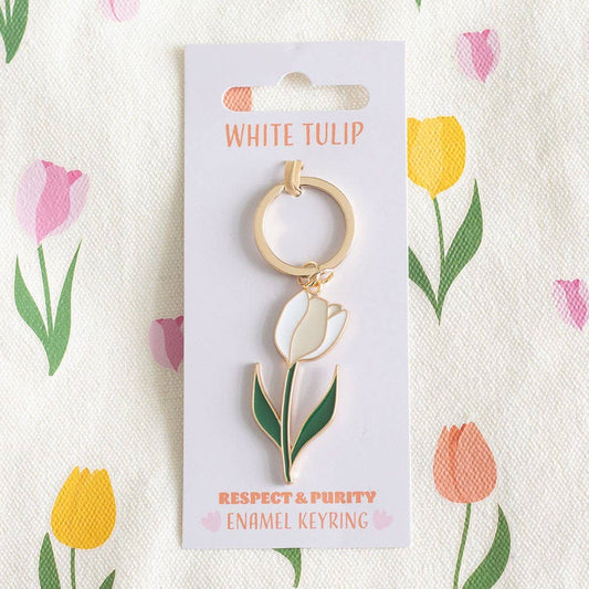 White Tulip Keychain