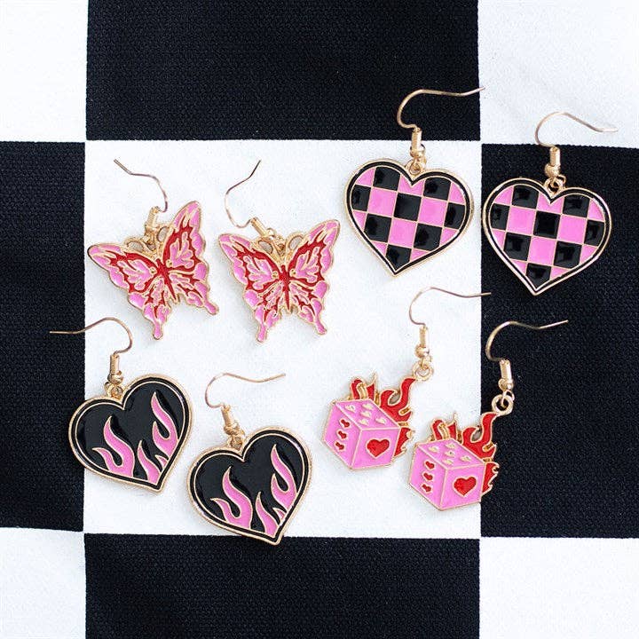 Flaming Butterfly Earrings