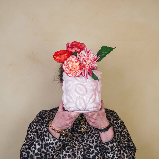 Topf – Kisses – Keramik – Hellrosa – 17,5 x 17,5 x 17,5 cm