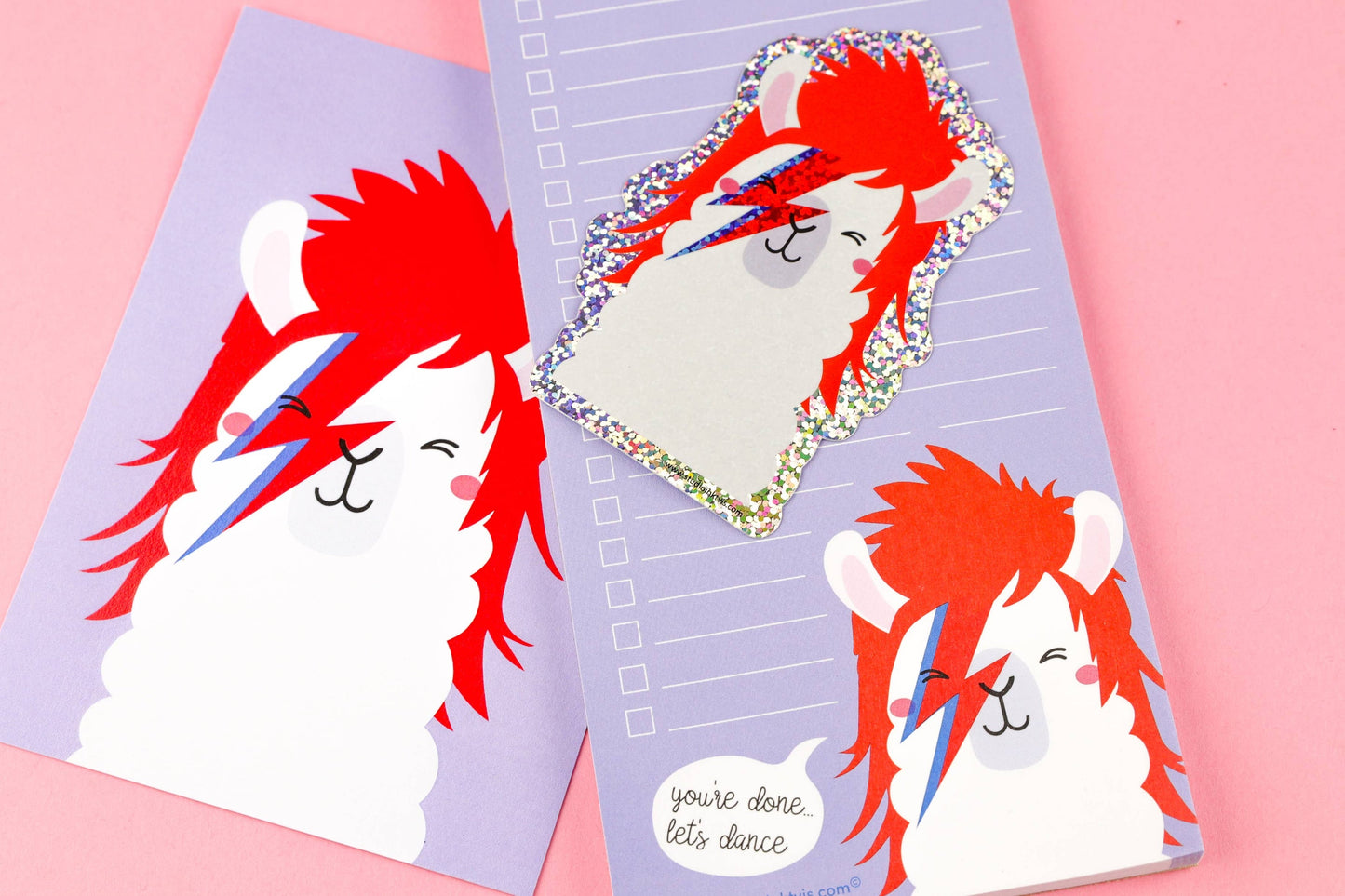 Glittery Llama Sticker David Bowie Ziggy Stardust