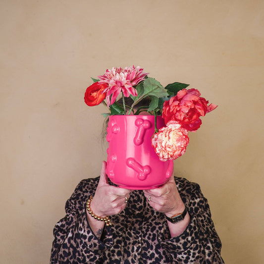 Topf - Dick - Keramik - Rosa - 17,5 x 17,5 x 17,5 cm