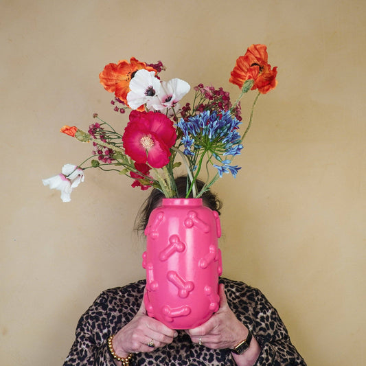 Vase - Dick - Ceramic - Pink - 17x17x27cm