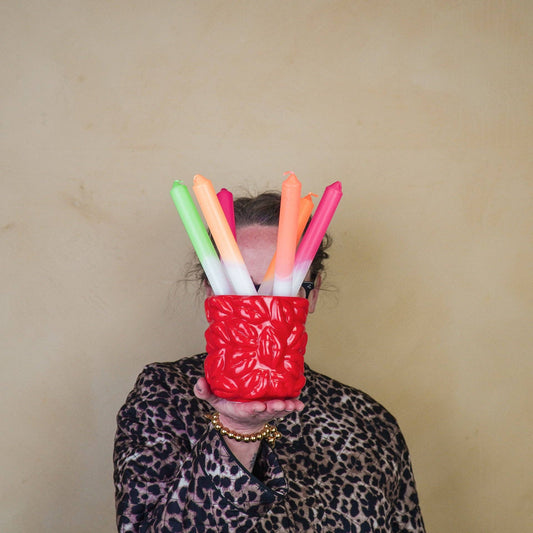 Topf - Küsse - Keramik - Rot - 11 x 11 x 11,5 cm