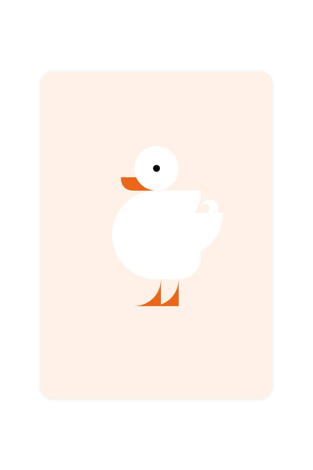 Postcard with white duck