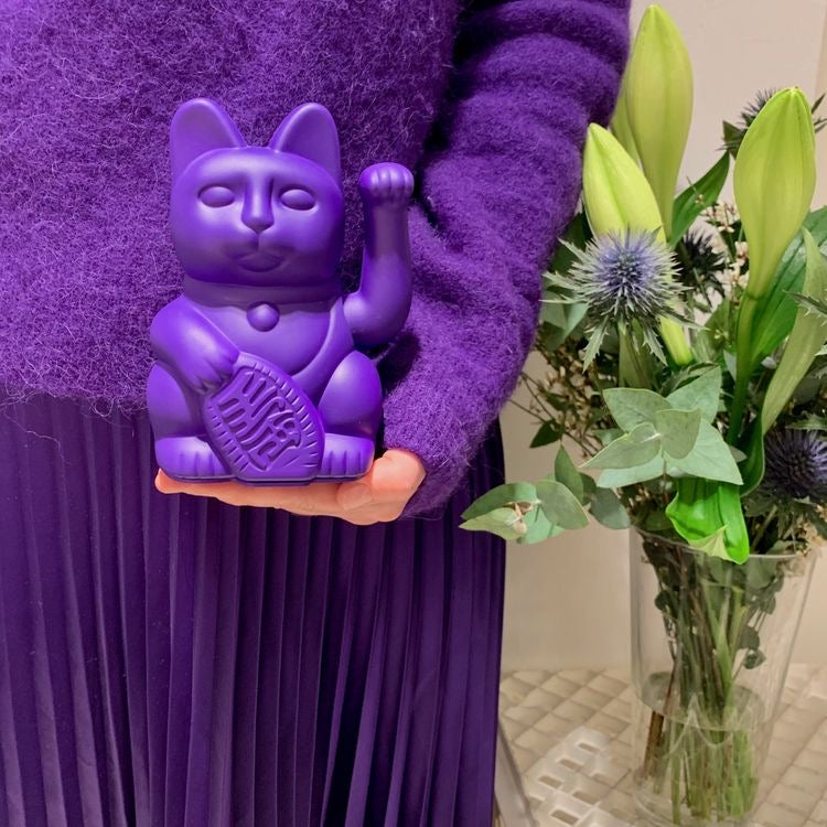 chat chanceux violet donkey