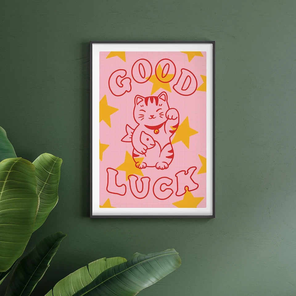 artprint chat chanceux good luck lcc