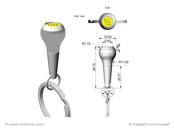 porte cles levier de vitesse metalmorphose