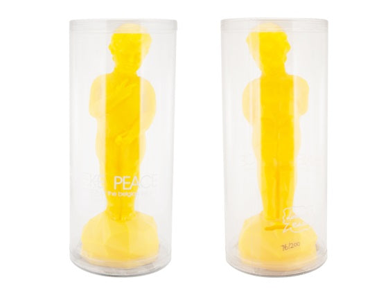 manneke peace tirelire jaune limited edition