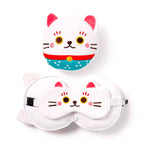 Coussin de voyage rond en peluche Relaxeazzz Chat Chanceux