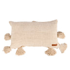 Housse de coussin Nomad à pompons – Crème 35 × 60 cm
