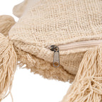 Housse de coussin Nomad à pompons – Crème 35 × 60 cm