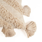Housse de coussin Nomad à pompons – Crème 35 × 60 cm