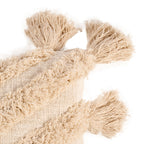 Housse de coussin Nomad à pompons – Crème 35 × 60 cm