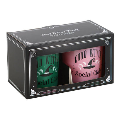 Set of 2 scented candles: Good Witch, Bad Witch
