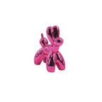 Ornement - Statue de chien ballon - Céramique - Rose métallique - 20x9x19 cm