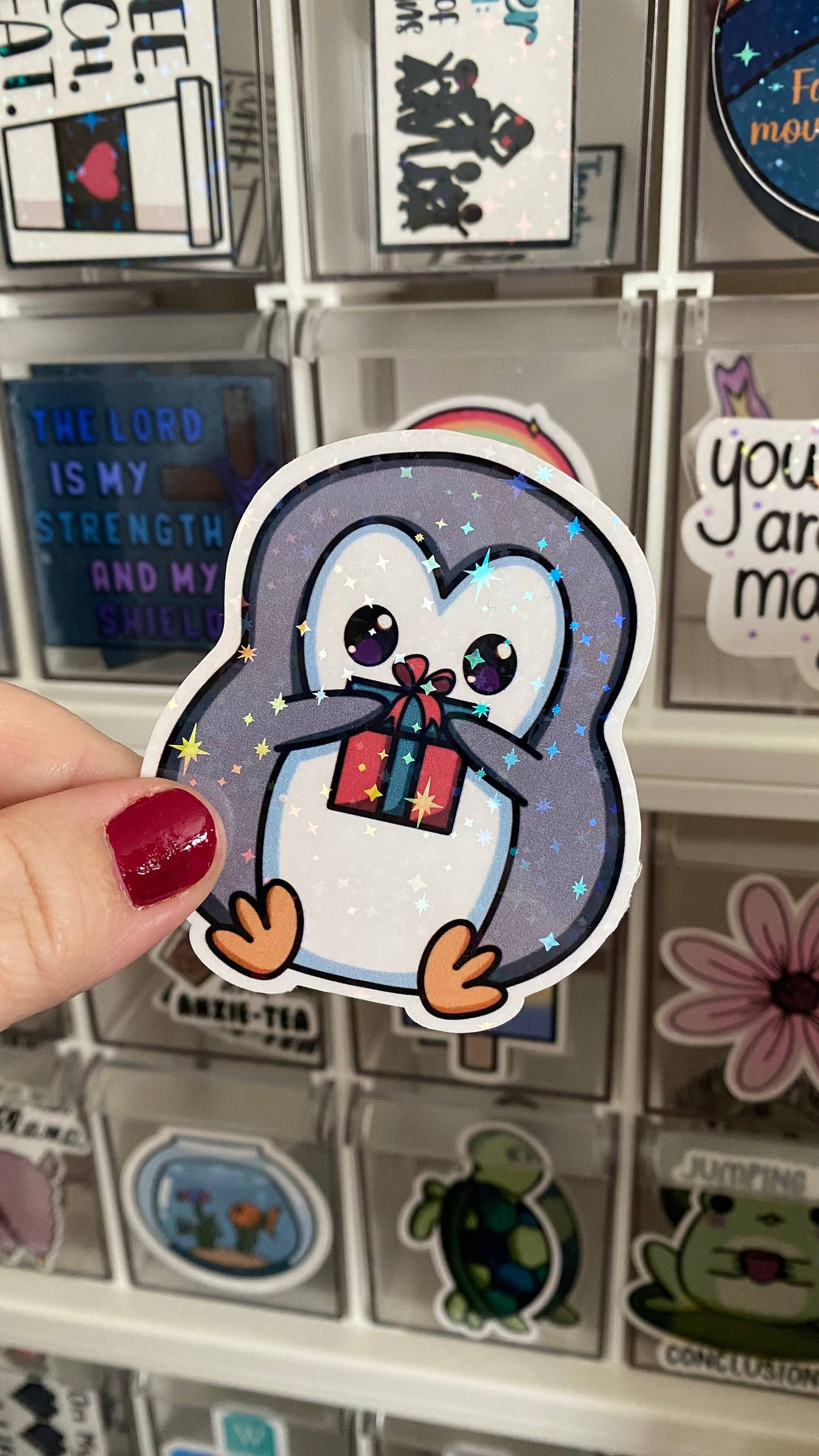 Penguin Christmas Gift Sticker