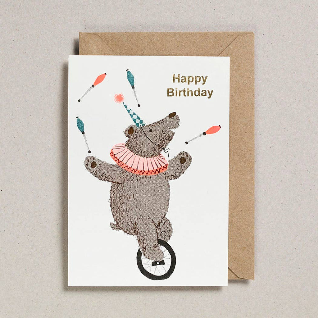 Oggetto regalo di design – carte danniversaire ours de cirque petra boase ltd GC PET 0022 5060558745872
