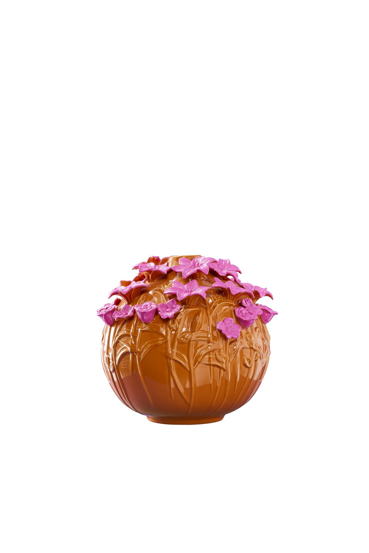 Vase Verano, Grès Orange/Rose, 34 x 29,5 cm