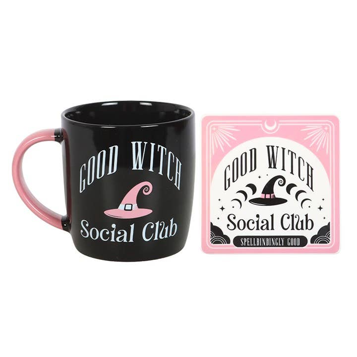 Good Witches Social Club Mug and Coaster Set