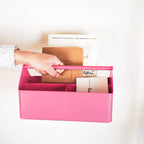 Boîte de rangement - Organisateur - Métal - Rose - 30x17x17cm