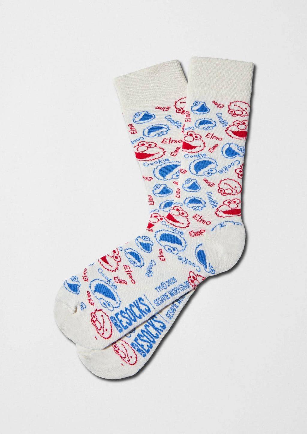 Chaussettes BeSesameStreet Visages d'Elmo et de Cookie - coton biologique – Besocks