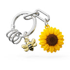 Schlüsselanhänger mit Sonnenblumen- und Bienenanhänger