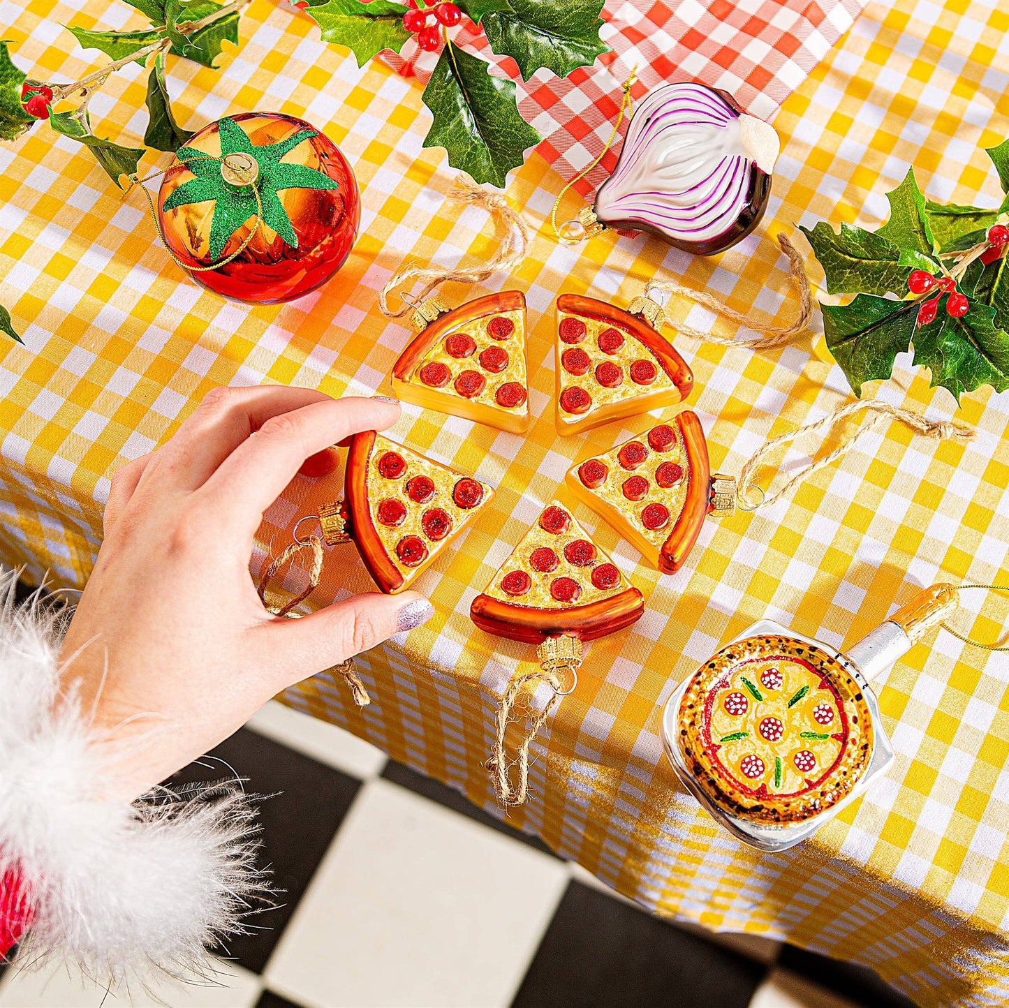 Boules de Noël Part de Pizza