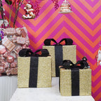 Cadeau de Noël à LED - S3 - Polystyrène - Or/Noir - 15/20/25 cm | Design e regali originali