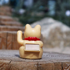 Mini Chat chanceux solaire beige 5cm