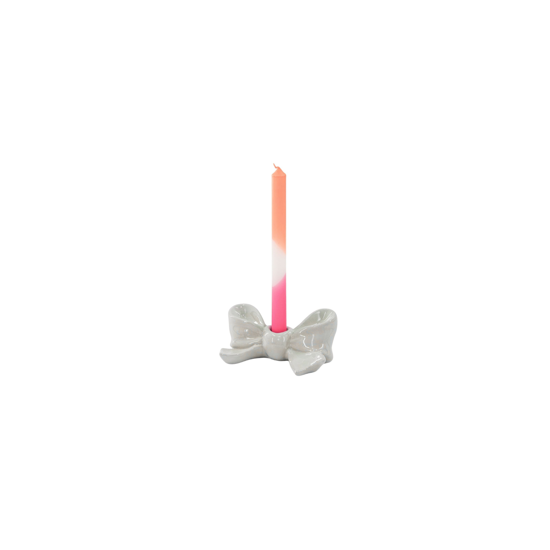 Bougeoir - Nœud - Céramique - Blanc - 18x9x7 cm | Design e regali originali