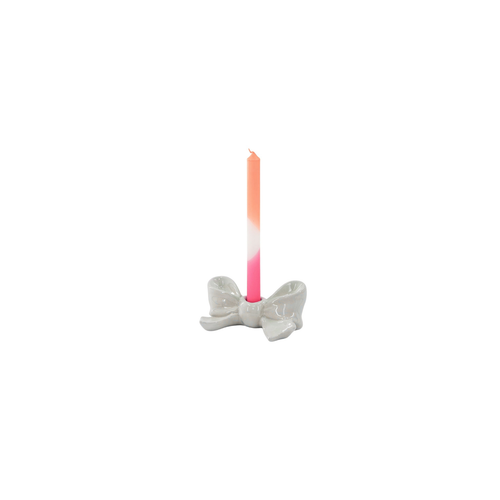 Kerzenständer - Knoten - Keramik - Weiß - 18 x 9 x 7 cm