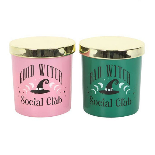 Set of 2 scented candles: Good Witch, Bad Witch