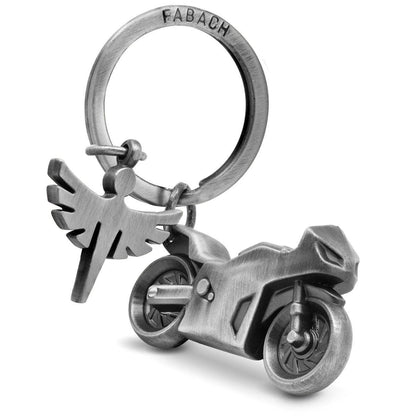 Motorcycle Keychain with Guardian Angel for Motorcycle