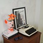 Vase - Vase à fleurs Chien - Rose/Orange - 14,5x13x23,5cm | Design e regali originali