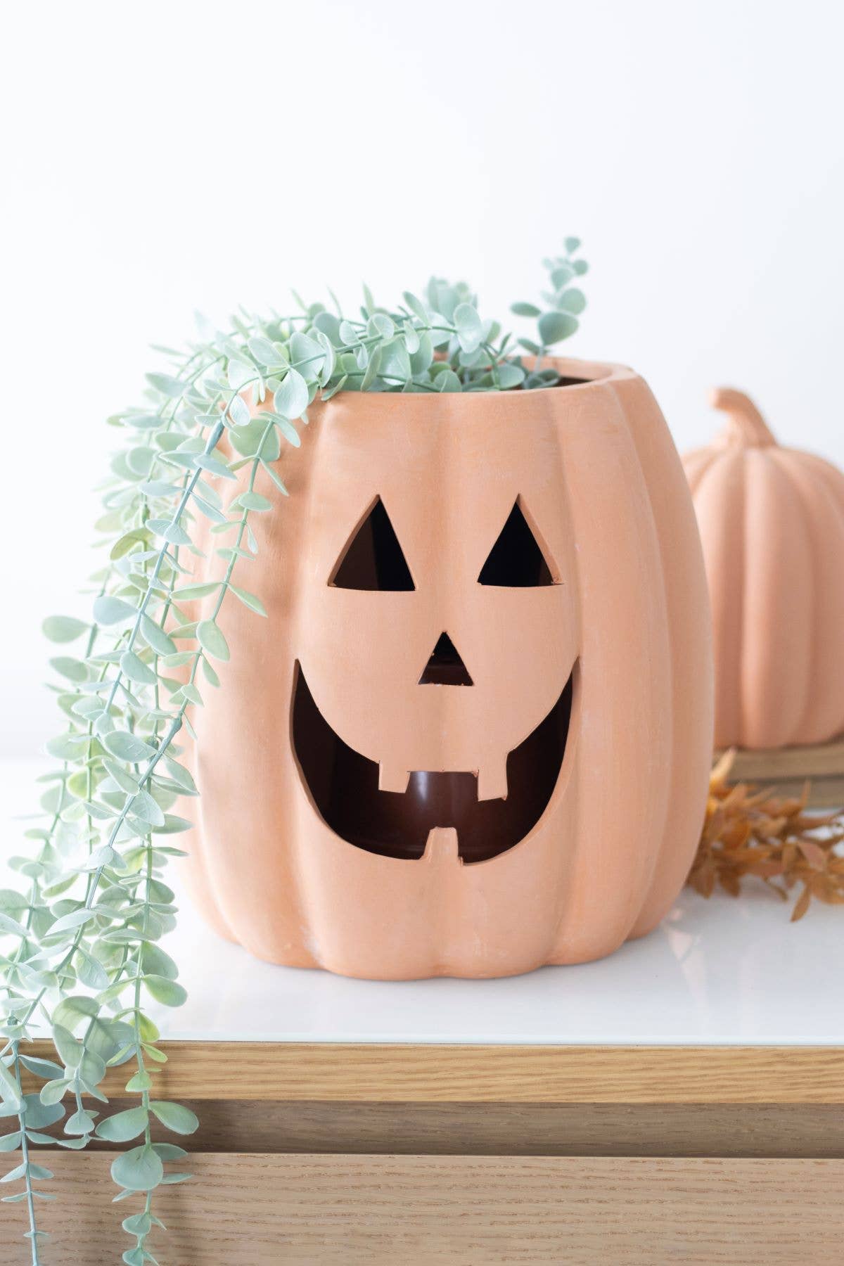 Décoration citrouille d’Halloween en terre cuite 25 cm