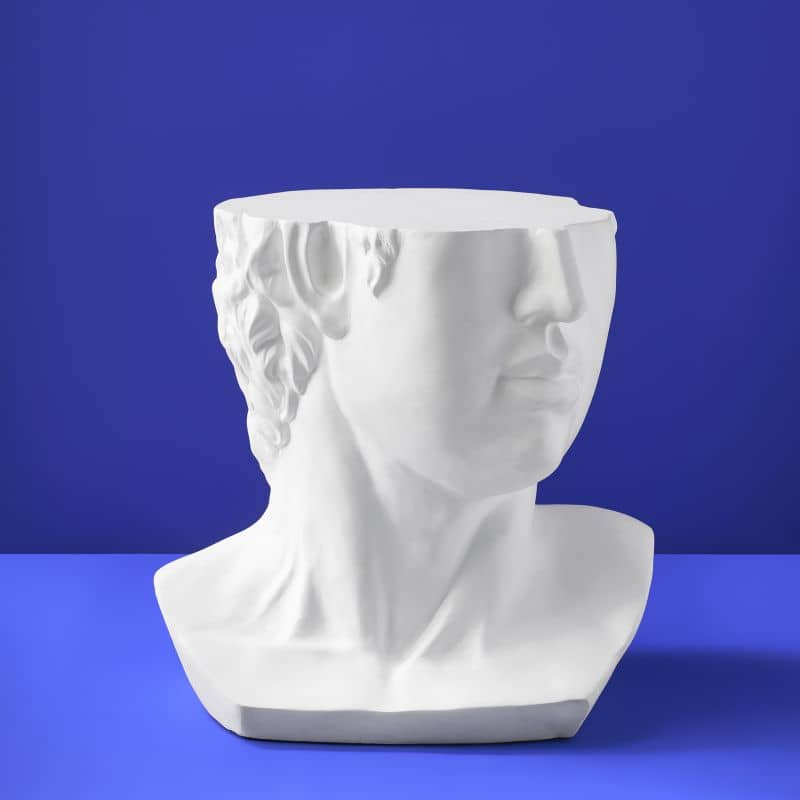Table d'appoint David, Blanc Magnésie, 53 x 46 x 53 cm