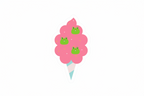Kawaii Zuckerwatte-Frosch Sticker