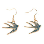 Boucles d'oreilles oiseau déploie tes ailes bleues