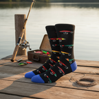 Chaussettes Noires Leurre de Pêche | Design e regali originali