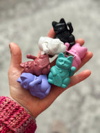 Mini Chat Chanceux Solaire Turquoise « Miko »