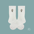 Chaussettes brodées huître – vue 3