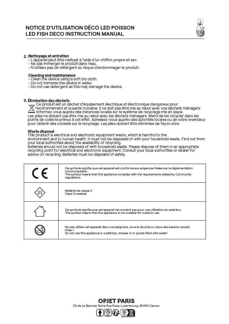 Déco LED poisson rouge à piles L13,5 P8,2 H27cm