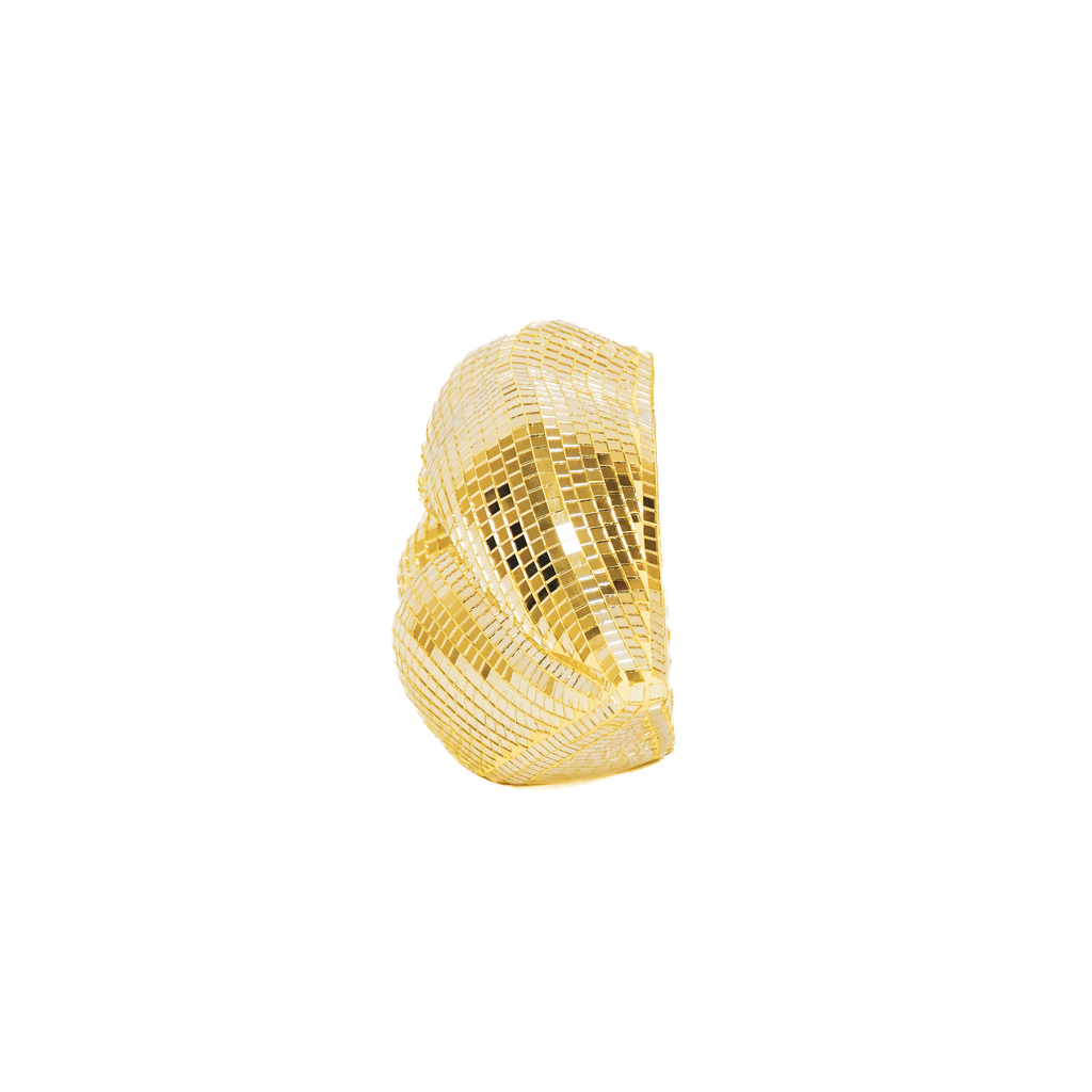 Ornament – ​​Disco – Lippen – Glas – Gold – 29 x 10 x 13,5 cm