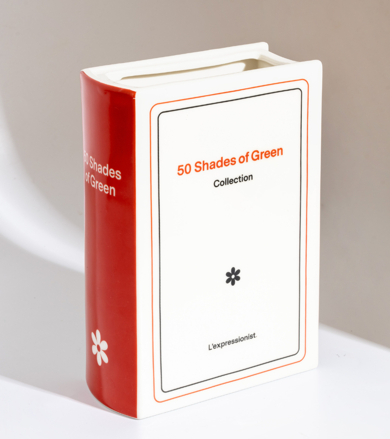 Vase en Forme de Livre - 50 shades of green