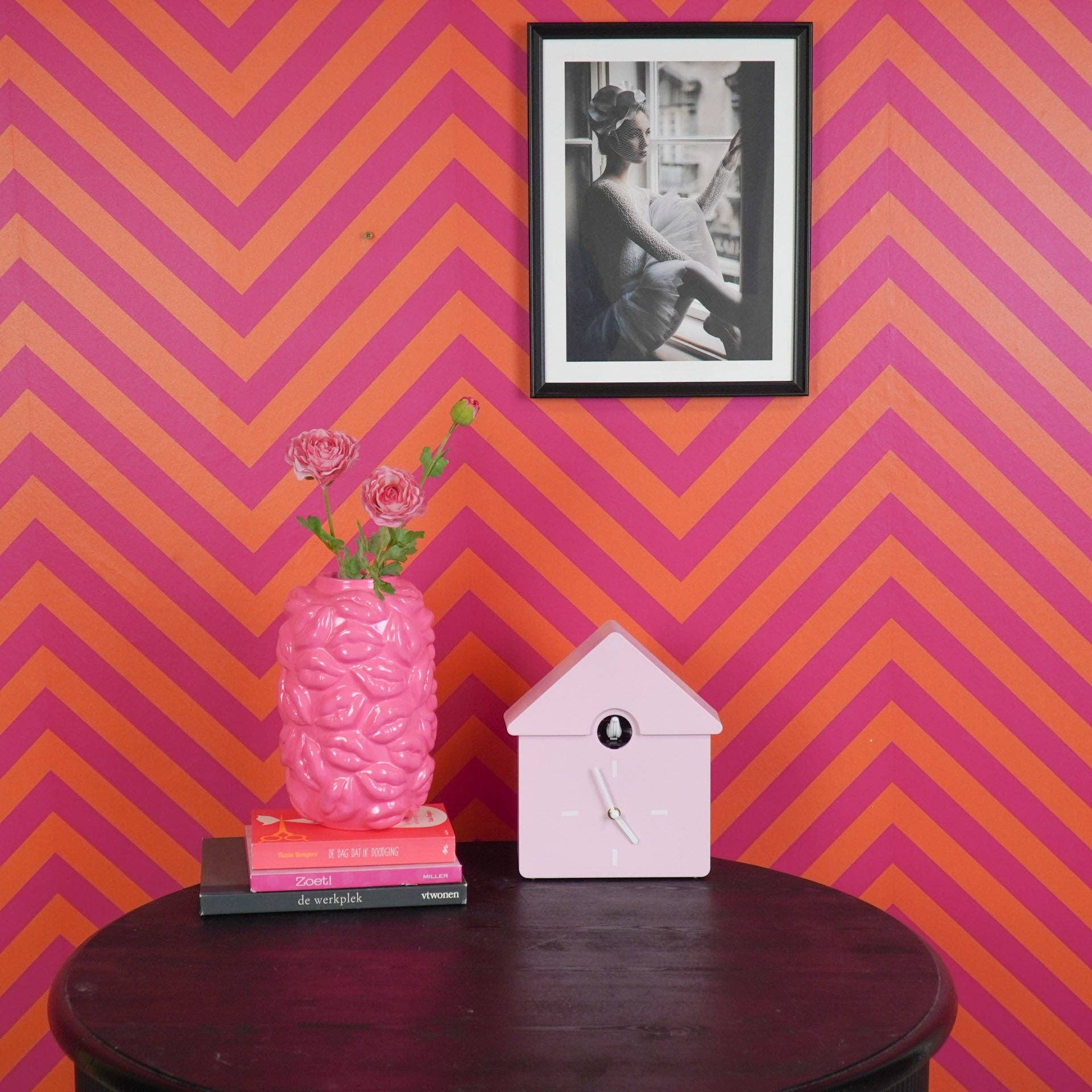 Horloge - Horloge Murale Coucou - Rose Clair - 24x27x9cm | Design-lahjat ja sisustustuotteet