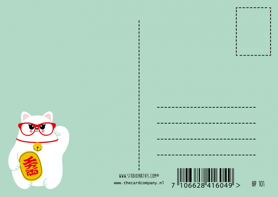 Carte Postale Chat Chanceux « Good Luck » | Design e regali originali